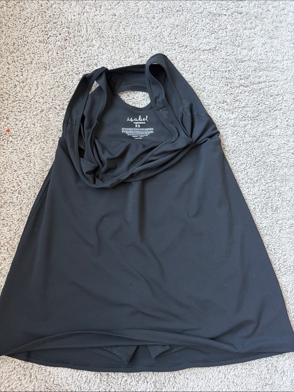 Isabel maternity or regular Active Black Racerback Tank Top dress - Picture 2 of 4